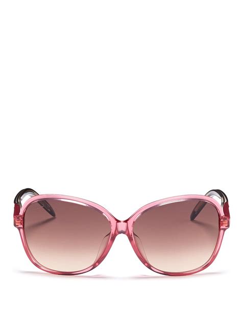 gucci shades black and white|Gucci round pink sunglasses.